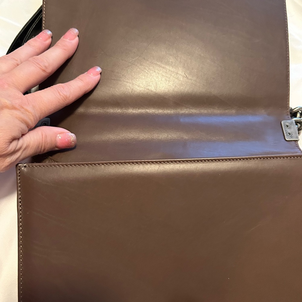 Luxury Two-Tone Leather Shoulder Bag aged hardware - Picture 5 of 11